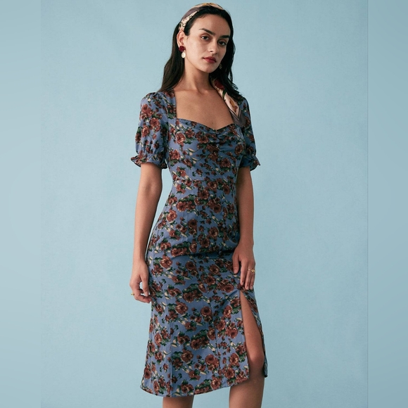 Amazon Dresses Womens Ruffle Sleeve Pinup Retro Style Midi Dress